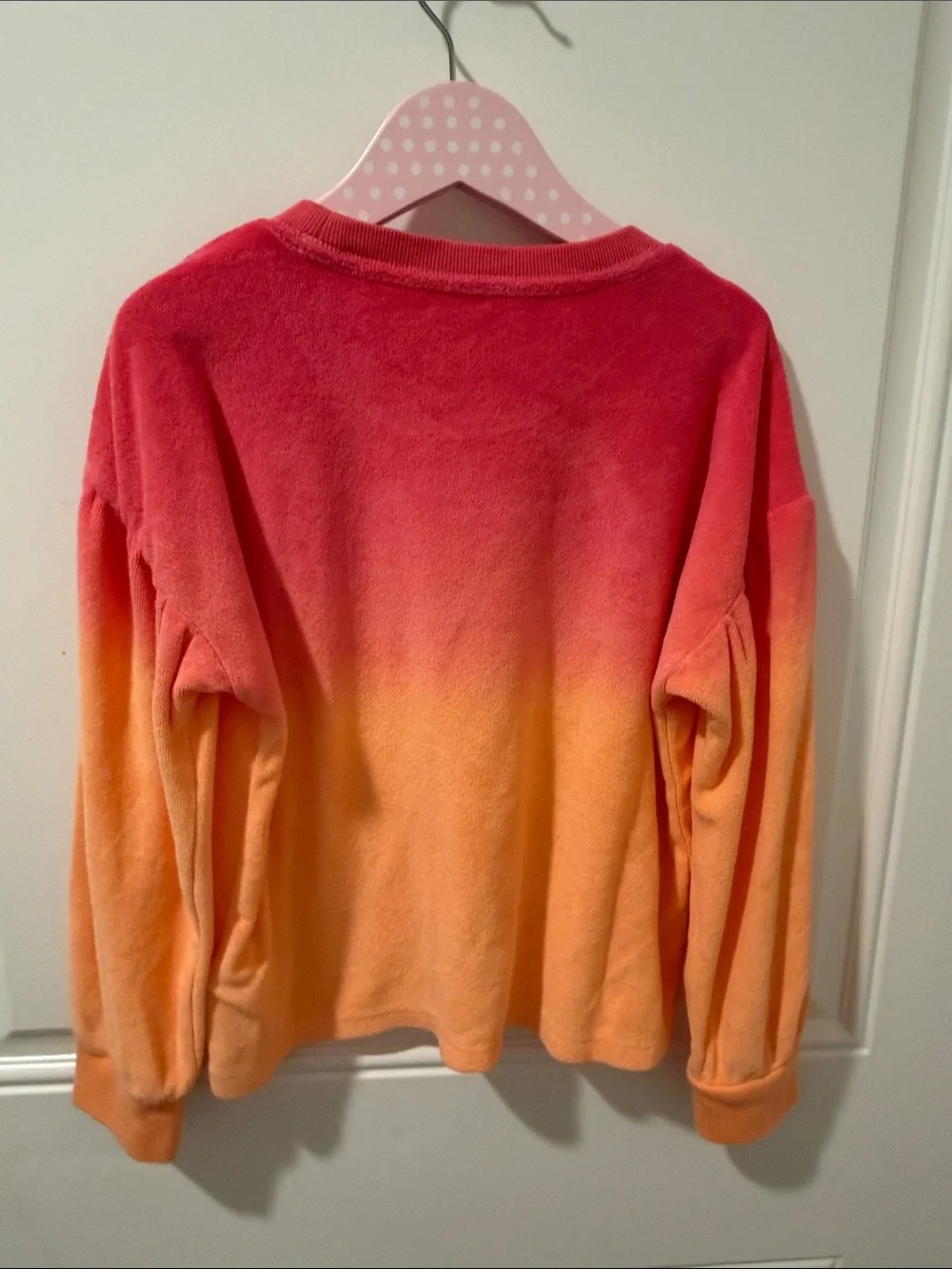 GAP girls Pink-to-Orange Ombre Terry Shirt size 6-7 NWT